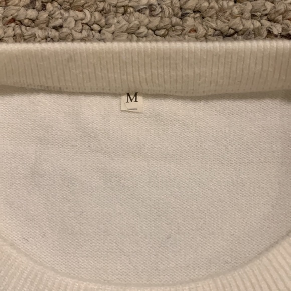 White sweatshirt argyle, super soft, size M - Picture 2 of 3